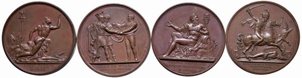 QUATTRO MEDAGLIE NAPOLEONICHE IN BRONZO  - Asta Medaglie napoleoniche, monete toscane di grande modulo. Aurea: monete e medaglie d'oro - Associazione Nazionale - Case d'Asta italiane