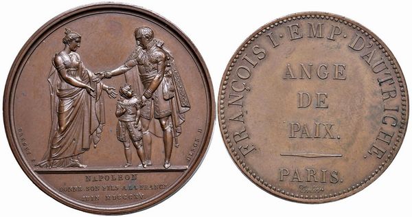 DUE MEDAGLIE NAPOLEONICHE IN BRONZO  - Asta Medaglie napoleoniche, monete toscane di grande modulo. Aurea: monete e medaglie d'oro - Associazione Nazionale - Case d'Asta italiane
