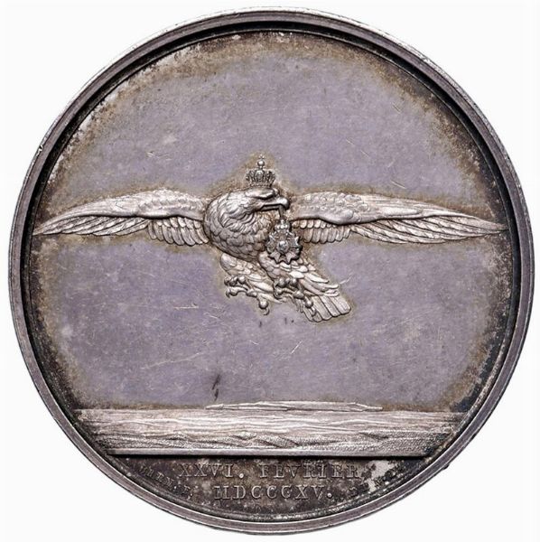 MEDAGLIA NAPOLEONICA IN ARGENTO PER IL RITORNO DELL&rsquo;IMPERATORE 1815 OP. ANDRIEU & BRENET  - Asta Medaglie napoleoniche, monete toscane di grande modulo. Aurea: monete e medaglie d'oro - Associazione Nazionale - Case d'Asta italiane