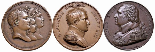 TRE MEDAGLIE NAPOLEONICHE IN BRONZO  - Asta Medaglie napoleoniche, monete toscane di grande modulo. Aurea: monete e medaglie d'oro - Associazione Nazionale - Case d'Asta italiane