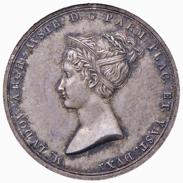 DUCATO DI PARMA, PIACENZA E GUASTALLA. MEDAGLIA IN ARGENTO DI MARIA LUIGIA D&rsquo;AUSTRIA PER L&rsquo;INGRESSO A PARMA 1816 OP. SANTARELLI  - Asta Medaglie napoleoniche, monete toscane di grande modulo. Aurea: monete e medaglie d'oro - Associazione Nazionale - Case d'Asta italiane