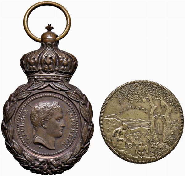 DUE MEDAGLIE NAPOLEONICHE IN BRONZO  - Asta Medaglie napoleoniche, monete toscane di grande modulo. Aurea: monete e medaglie d'oro - Associazione Nazionale - Case d'Asta italiane