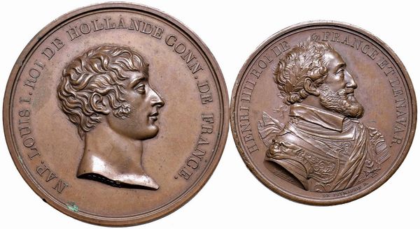 DUE MEDAGLIE NAPOLEONICHE IN BRONZO  - Asta Medaglie napoleoniche, monete toscane di grande modulo. Aurea: monete e medaglie d'oro - Associazione Nazionale - Case d'Asta italiane