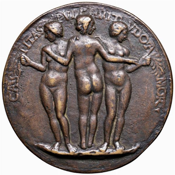 MEDAGLIA IN BRONZO DI GIOVANNA DEGLI ALBIZI TORNABUONI (1468-1488) NOBILE FIORENTINA  - Asta Medaglie napoleoniche, monete toscane di grande modulo. Aurea: monete e medaglie d'oro - Associazione Nazionale - Case d'Asta italiane