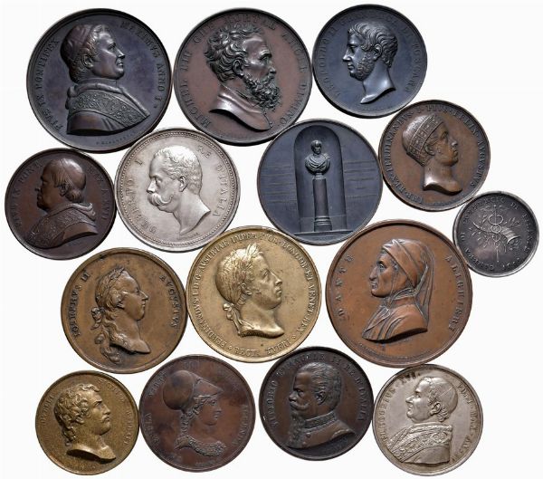 QUINDICI MEDAGLIE. ALCUNE RARE.  - Asta Medaglie napoleoniche, monete toscane di grande modulo. Aurea: monete e medaglie d'oro - Associazione Nazionale - Case d'Asta italiane