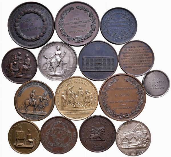 QUINDICI MEDAGLIE. ALCUNE RARE.  - Asta Medaglie napoleoniche, monete toscane di grande modulo. Aurea: monete e medaglie d'oro - Associazione Nazionale - Case d'Asta italiane