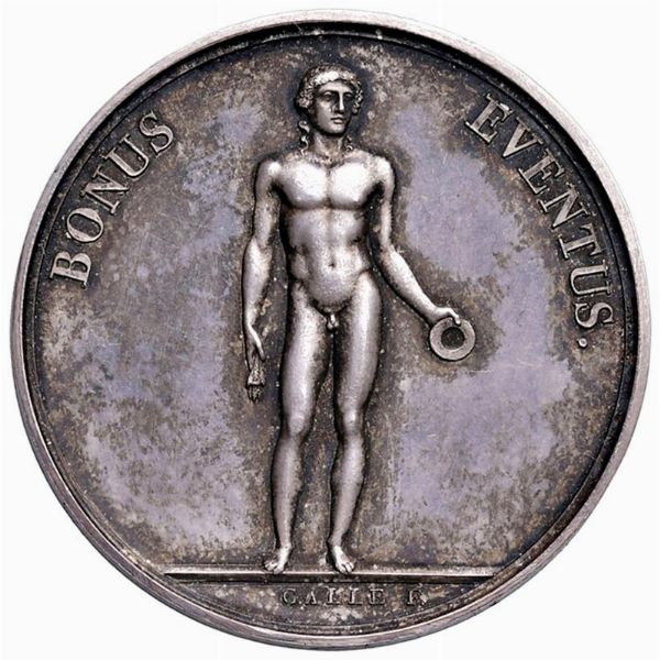 MEDAGLIA IN ARGENTO PER L&rsquo;ARRIVO AL FREJUS ANNO VIII (1799) OPUS DENON-GALLE  - Asta Medaglie napoleoniche, monete toscane di grande modulo. Aurea: monete e medaglie d'oro - Associazione Nazionale - Case d'Asta italiane