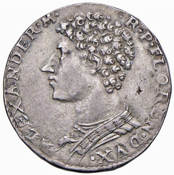FIRENZE. ALESSANDRO DE&rsquo; MEDICI DUCA DELLA REPUBBLICA FIORENTINA (1532-1537) TESTONE  - Asta Medaglie napoleoniche, monete toscane di grande modulo. Aurea: monete e medaglie d'oro - Associazione Nazionale - Case d'Asta italiane