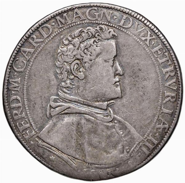 FIRENZE. FERDINANDO I DE&rsquo; MEDICI (1587-1609) PIASTRA 1588  - Asta Medaglie napoleoniche, monete toscane di grande modulo. Aurea: monete e medaglie d'oro - Associazione Nazionale - Case d'Asta italiane