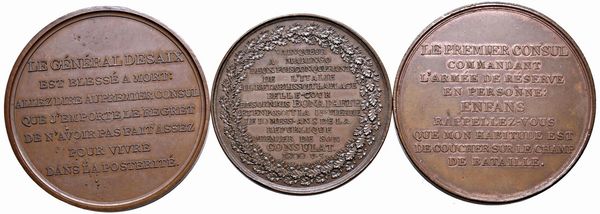 TRE MEDAGLIE NAPOLEONICHE IN BRONZO  - Asta Medaglie napoleoniche, monete toscane di grande modulo. Aurea: monete e medaglie d'oro - Associazione Nazionale - Case d'Asta italiane