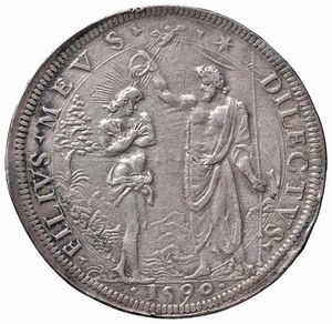 FIRENZE. FERDINANDO I DE&rsquo; MEDICI (1587-1609) PIASTRA 1590  - Asta Medaglie napoleoniche, monete toscane di grande modulo. Aurea: monete e medaglie d'oro - Associazione Nazionale - Case d'Asta italiane