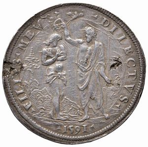 FIRENZE. FERDINANDO I DE&rsquo; MEDICI (1587-1609) PIASTRA 1591  - Asta Medaglie napoleoniche, monete toscane di grande modulo. Aurea: monete e medaglie d'oro - Associazione Nazionale - Case d'Asta italiane