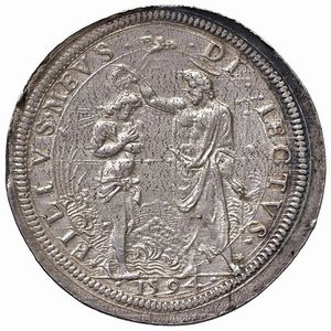 FIRENZE. FERDINANDO I DE&rsquo; MEDICI (1587-1609) PIASTRA 1594  - Asta Medaglie napoleoniche, monete toscane di grande modulo. Aurea: monete e medaglie d'oro - Associazione Nazionale - Case d'Asta italiane