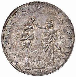 FIRENZE. FERDINANDO I DE&rsquo; MEDICI (1587-1609) PIASTRA 1596  - Asta Medaglie napoleoniche, monete toscane di grande modulo. Aurea: monete e medaglie d'oro - Associazione Nazionale - Case d'Asta italiane