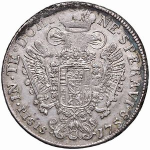 FIRENZE. FRANCESCO II DI LORENA (1737-1765) FRANCESCONE 1758  - Asta Medaglie napoleoniche, monete toscane di grande modulo. Aurea: monete e medaglie d'oro - Associazione Nazionale - Case d'Asta italiane