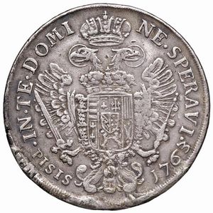 FIRENZE. FRANCESCO II DI LORENA (1737-1765) FRANCESCONE 1763  - Asta Medaglie napoleoniche, monete toscane di grande modulo. Aurea: monete e medaglie d'oro - Associazione Nazionale - Case d'Asta italiane