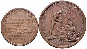 DUE MEDAGLIE NAPOLEONICHE IN BRONZO  - Asta Medaglie napoleoniche, monete toscane di grande modulo. Aurea: monete e medaglie d'oro - Associazione Nazionale - Case d'Asta italiane