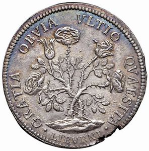 LIVORNO. COSIMO III DE&rsquo; MEDICI (1670-1723) PEZZA DELLA ROSA 1707  - Asta Medaglie napoleoniche, monete toscane di grande modulo. Aurea: monete e medaglie d'oro - Associazione Nazionale - Case d'Asta italiane