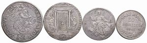 PAPALI. QUATTRO MONETE IN ARGENTO  - Asta Medaglie napoleoniche, monete toscane di grande modulo. Aurea: monete e medaglie d'oro - Associazione Nazionale - Case d'Asta italiane
