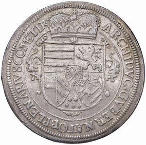 AUSTRIA. SACRO ROMANO IMPERO. LEOPOLDO V ARCIDUCA (1619-1732) TALLERO 1624 HALL  - Asta Medaglie napoleoniche, monete toscane di grande modulo. Aurea: monete e medaglie d'oro - Associazione Nazionale - Case d'Asta italiane