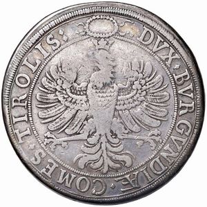 AUSTRIA. TIROLO. LEOPOLDO I ARCIDUCA (1619-1632) DOPPIO TALLERO S.D. (1626) HALL  - Asta Medaglie napoleoniche, monete toscane di grande modulo. Aurea: monete e medaglie d'oro - Associazione Nazionale - Case d'Asta italiane