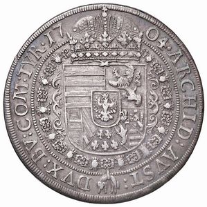 AUSTRIA. SACRO ROMANO IMPERO. LEOPOLDO I (1658-1705) TALLERO 1704 HALL  - Asta Medaglie napoleoniche, monete toscane di grande modulo. Aurea: monete e medaglie d'oro - Associazione Nazionale - Case d'Asta italiane