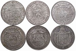 AUSTRIA. SEI TALLERI IN ARGENTO  - Asta Medaglie napoleoniche, monete toscane di grande modulo. Aurea: monete e medaglie d'oro - Associazione Nazionale - Case d'Asta italiane