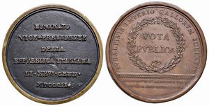 DUE MEDAGLIE NAPOLEONICHE IN BRONZO  - Asta Medaglie napoleoniche, monete toscane di grande modulo. Aurea: monete e medaglie d'oro - Associazione Nazionale - Case d'Asta italiane