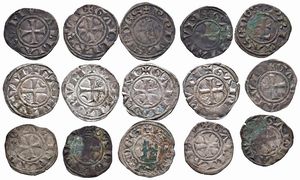 FRANCIA. QUINDICI DENARI ANONIMI ARCIVESCOVILI DI LYON (SECC. XIII-IV)  - Asta Medaglie napoleoniche, monete toscane di grande modulo. Aurea: monete e medaglie d'oro - Associazione Nazionale - Case d'Asta italiane