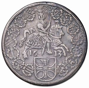 GERMANIA. ORDINE TEUTONICO. MASSIMILIANO I (1588-1618) DOPPIO TALLERO 1613 HALL  - Asta Medaglie napoleoniche, monete toscane di grande modulo. Aurea: monete e medaglie d'oro - Associazione Nazionale - Case d'Asta italiane