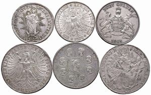 GERMANIA. BAVIERA. SEI TALLERI IN ARGENTO  - Asta Medaglie napoleoniche, monete toscane di grande modulo. Aurea: monete e medaglie d'oro - Associazione Nazionale - Case d'Asta italiane