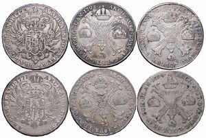 VARI PAESI (AUSTRIA, GERMANIA). SEI TALLERI IN ARGENTO  - Asta Medaglie napoleoniche, monete toscane di grande modulo. Aurea: monete e medaglie d'oro - Associazione Nazionale - Case d'Asta italiane