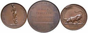 TRE MEDAGLIE NAPOLEONICHE IN BRONZO  - Asta Medaglie napoleoniche, monete toscane di grande modulo. Aurea: monete e medaglie d'oro - Associazione Nazionale - Case d'Asta italiane