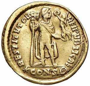 ANTIOCHIA. VALENTINIANO I (364-373) SOLIDO  - Asta Medaglie napoleoniche, monete toscane di grande modulo. Aurea: monete e medaglie d'oro - Associazione Nazionale - Case d'Asta italiane