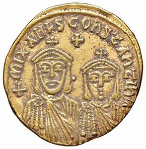 BISANZIO. TEOFILO E COSTANTINO (830-835) SOLIDO  - Asta Medaglie napoleoniche, monete toscane di grande modulo. Aurea: monete e medaglie d'oro - Associazione Nazionale - Case d'Asta italiane
