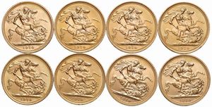 GRAN BRETAGNA. OTTO STERLINE  - Asta Medaglie napoleoniche, monete toscane di grande modulo. Aurea: monete e medaglie d'oro - Associazione Nazionale - Case d'Asta italiane