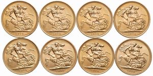 GRAN BRETAGNA. OTTO STERLINE  - Asta Medaglie napoleoniche, monete toscane di grande modulo. Aurea: monete e medaglie d'oro - Associazione Nazionale - Case d'Asta italiane