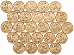 GRAN BRETAGNA. VENTICINQUE STERLINE  - Asta Medaglie napoleoniche, monete toscane di grande modulo. Aurea: monete e medaglie d'oro - Associazione Nazionale - Case d'Asta italiane