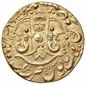 INDIA. WAJID AKU SHAH (1847-1856) MOHUR  - Asta Medaglie napoleoniche, monete toscane di grande modulo. Aurea: monete e medaglie d'oro - Associazione Nazionale - Case d'Asta italiane