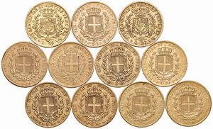 SAVOIA. UNDICI MARENGHI IN ORO  - Asta Medaglie napoleoniche, monete toscane di grande modulo. Aurea: monete e medaglie d'oro - Associazione Nazionale - Case d'Asta italiane