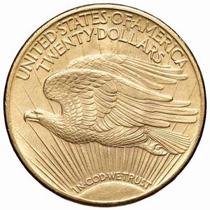 STATI UNITI. 20 DOLLARI 1924 SAINT GAUDENS  - Asta Medaglie napoleoniche, monete toscane di grande modulo. Aurea: monete e medaglie d'oro - Associazione Nazionale - Case d'Asta italiane