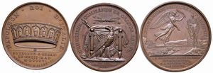 TRE MEDAGLIE NAPOLEONICHE IN BRONZO  - Asta Medaglie napoleoniche, monete toscane di grande modulo. Aurea: monete e medaglie d'oro - Associazione Nazionale - Case d'Asta italiane