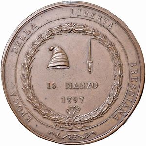 MEDAGLIA PER LA PRESA DEL PALAZZO DEL BROLETTO DI BRESCIA OPUS F.J. SALWIRCK  - Asta Medaglie napoleoniche, monete toscane di grande modulo. Aurea: monete e medaglie d'oro - Associazione Nazionale - Case d'Asta italiane