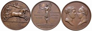 TRE MEDAGLIE NAPOLEONICHE IN BRONZO  - Asta Medaglie napoleoniche, monete toscane di grande modulo. Aurea: monete e medaglie d'oro - Associazione Nazionale - Case d'Asta italiane