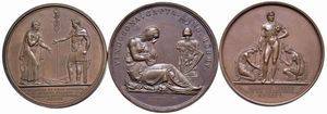 TRE MEDAGLIE NAPOLEONICHE IN BRONZO  - Asta Medaglie napoleoniche, monete toscane di grande modulo. Aurea: monete e medaglie d'oro - Associazione Nazionale - Case d'Asta italiane