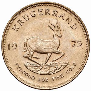 SUDAFRICA. KRUGERRAND 1975  - Asta Medaglie napoleoniche, monete toscane di grande modulo. Aurea: monete e medaglie d'oro - Associazione Nazionale - Case d'Asta italiane