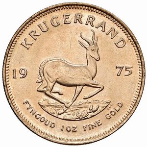 SUDAFRICA. KRUGERRAND 1975  - Asta Medaglie napoleoniche, monete toscane di grande modulo. Aurea: monete e medaglie d'oro - Associazione Nazionale - Case d'Asta italiane