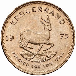 SUDAFRICA. KRUGERRAND 1975  - Asta Medaglie napoleoniche, monete toscane di grande modulo. Aurea: monete e medaglie d'oro - Associazione Nazionale - Case d'Asta italiane