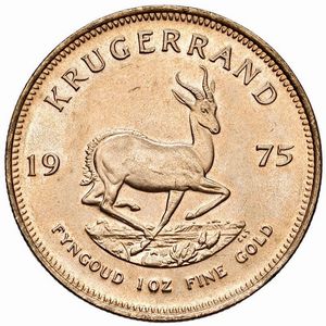 SUDAFRICA. KRUGERRAND 1975  - Asta Medaglie napoleoniche, monete toscane di grande modulo. Aurea: monete e medaglie d'oro - Associazione Nazionale - Case d'Asta italiane