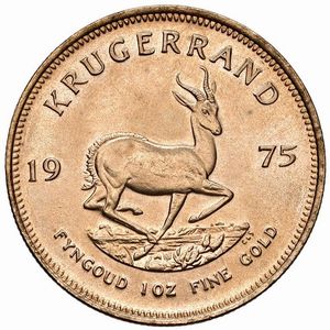 SUDAFRICA. KRUGERRAND 1975  - Asta Medaglie napoleoniche, monete toscane di grande modulo. Aurea: monete e medaglie d'oro - Associazione Nazionale - Case d'Asta italiane